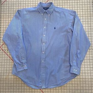 Polo Ralph Lauren pin striped button down classic preppy shirt, size 16 1/2 (L)